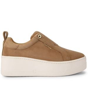 Carvela Kurt Geiger Suede Connected Laceless Trainers - Brown