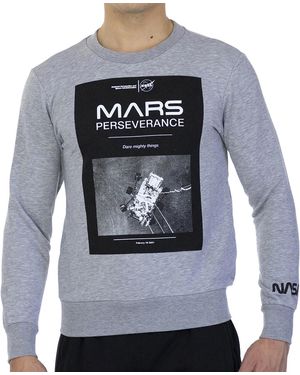 NASA Basic Long Sleeve And Round Collar Mars03S Sweatshirt - Grey