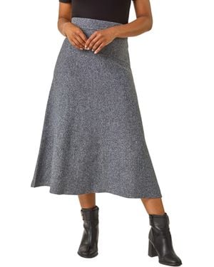Roman Petite Stretch Knitted Midi Skirt - Grey