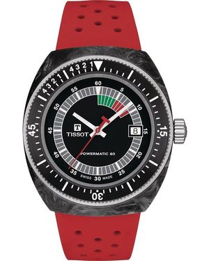Tissot Sideral S Powermatic 80 Watch T1454079705702 Rubber - Black
