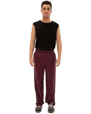 Giesto Straight-Leg Knit Trousers - Red