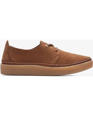 Clarks Oakpark Lace Cola Suede Shoes - Brown