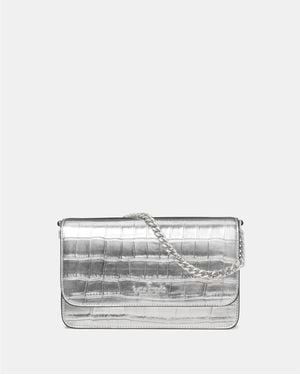 Kate Spade Madison Croc Embossed Willow Mini Flap Crossbody - White