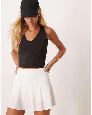 4505 V Neck Racer Back Vest With Inner Bra - Black