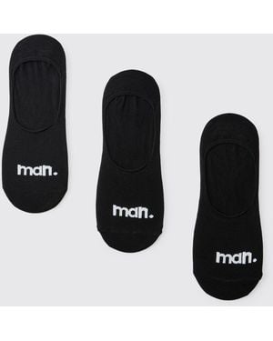 BoohooMAN 3 Pack Dot Invisible Socks - Black