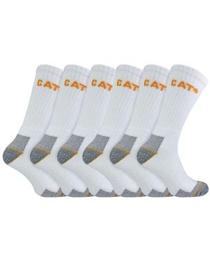 Caterpillar 6 Pack Heavy Duty Work Socks For Steel Toe Boots - Blue