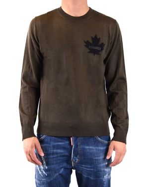 DSquared² Leaf Logo Crew Neck Jumper - Black