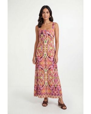 Wallis Summer Tropical Print Maxi Dress - Red