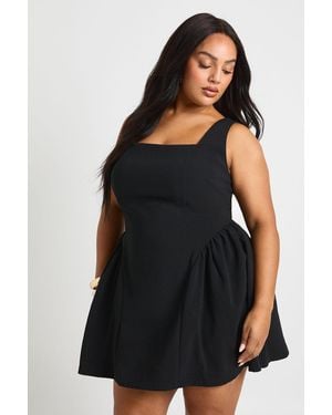 Boohoo Plus Square Neck Skater Dress - Black