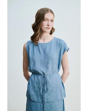 GUSTO Jacquard Blouse - Blue