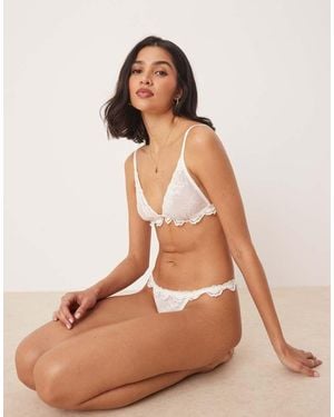 KAT THE LABEL Maisey Lace Thong - Brown