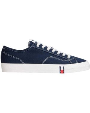 Tommy Hilfiger Platte Trainers Canvas (Nachtelijke Marine) - Blauw