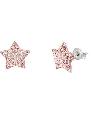The Jewellery Stockroom Sterling 8Mm Crystal Star Everyday Stud Earrings - Pink