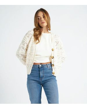 Urban Bliss Pointelle Cardgian - Blue
