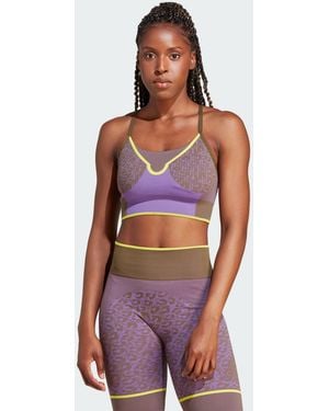 adidas By Stella McCartney Truestrength Seamless Medium-Support Yoga Sports Bra - Red