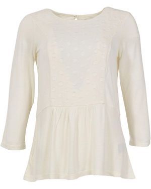 Boden Jersey Embroidered Spot Top - White
