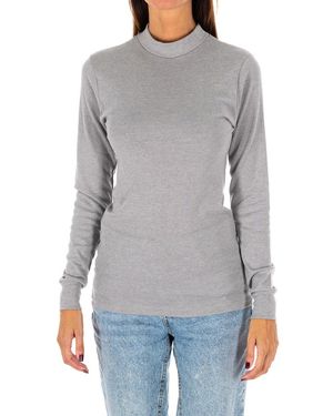 Kisses&Love Long-Sleeved T-Shirt With Half-High Collar 1625-M - Grey