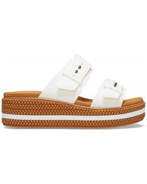 Crocs™ Brooklyn Woven Buckle Open Toe Slides - White