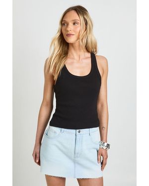 Boohoo Petite Denim Mini Skirt - Black