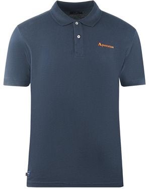 Aquascutum Brand Logo Plain Polo Shirt Material_Cotton - Blue