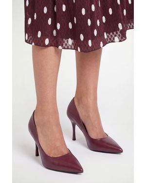 Wallis Amara Faux Leather High Stiletto Court Shoes - Red