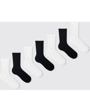 BoohooMAN 7 Pack Plain Sport Socks - Multicolour