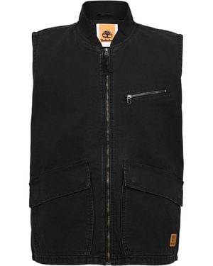 Timberland Washed Canvas Gilet - Black