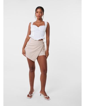 Pink Vanilla Wrap Over Skort - White
