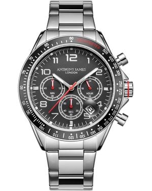 Anthony James Hand Assembled Tachymeter Chrono Steel Stainless Steel - Grey
