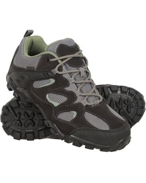 Mountain Warehouse 'Curlews' Walking Shoes Rubber Outsole Waterproof Trainers Leather - Black