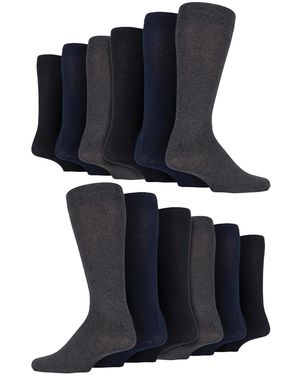 Sock Snob 12 Pair Multipack Cotton Colourful Striped Dress Socks - Black