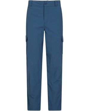 Mountain Warehouse 'Explore' Trousers With Front Pockets Quick Dry Walking Trousers Polyamide - Blue