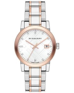 Burberry Bu9127 Dial Two-Tone Ladies Watch - Metallic