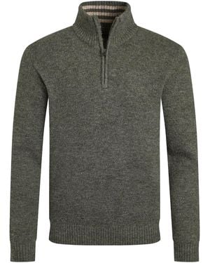Weird Fish Helmsdale Eco Quarter Zip Jumper (Pale Denim) - Green