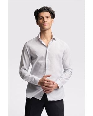 Ted Baker Long Sleeve Striped Slim Fit Formal Shirt - Grey