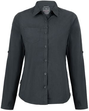 Craghoppers Ladies Expert Kiwi Long-Sleeved Shirt (Carbon) - Blue