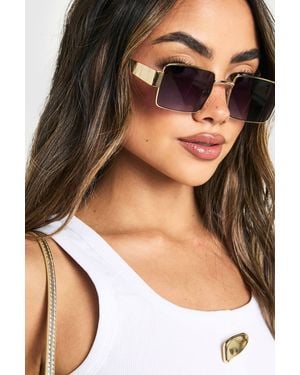 Boohoo Metal Frame Square Sunglasses - Brown