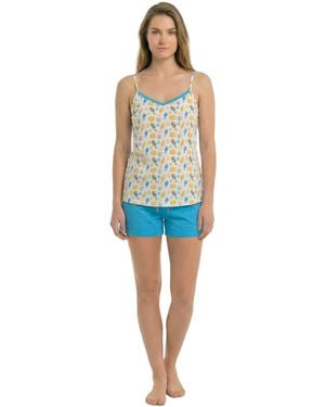 Kisses&Love Summer Pyjamas With Thin Straps - Blue