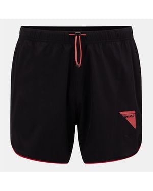 HUGO Darbag X Running Shorts With Bound Hem - Black