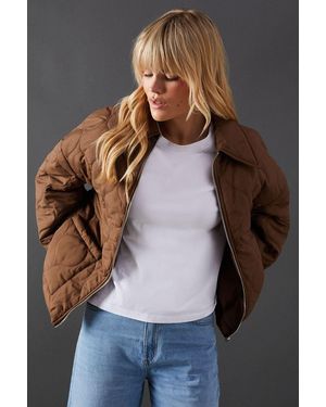 Warehouse Onion Quilted Jacket - Brown