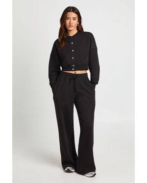 Boohoo Fitted Bomber Sweatshirt Tracksuit - Black