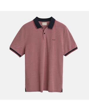 GANT Colour Short Sleeved Oxford Pique Polo Shirt - Purple