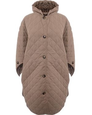 Whistles Smocked Quilted Cape - Brown
