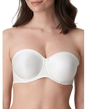 Primadonna Satin Non Padded Strapless Bra Natural - Brown