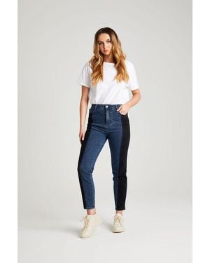 Urban Bliss Patchwork Mom Jean - Blue