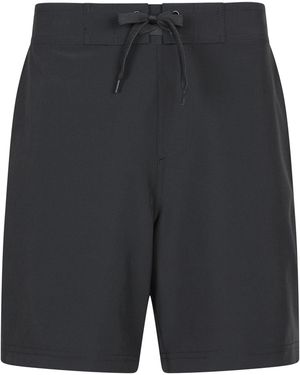 Mountain Warehouse Long Boardshorts Drawcord Fastening Quick Dry Swimming Trunks - Grey