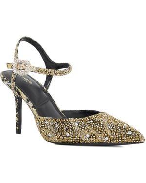 Dune Confident Hotfix Embellished Open Courts - Metallic