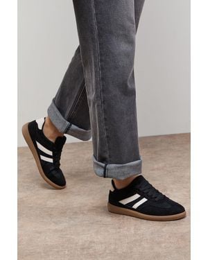 Oasis Jenna Faux Suede Mesh Detail Lace Up Trainers - Black