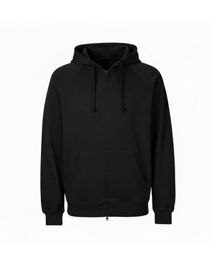VR2 Denim Zip Up Hoodie Casual Fleece Jacket - Black