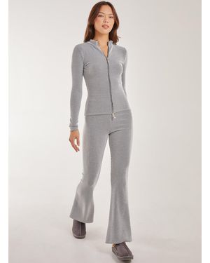 Pink Vanilla Two Tone Ribbed Flares - Grey